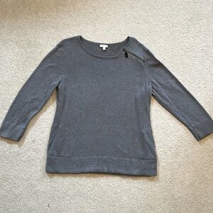 Women's light gray 3/4 sleeve sweater by Talbots size medium
